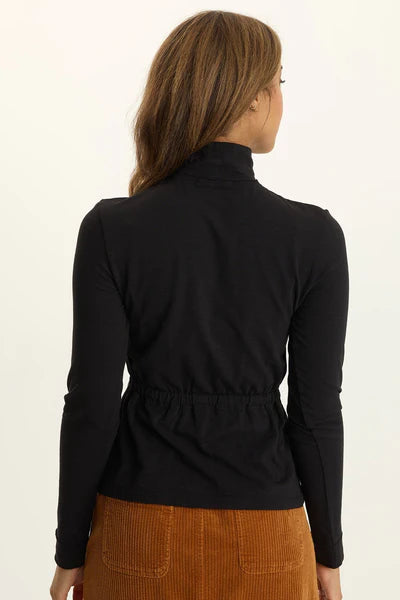 Wearables Kari Jersey Mock-Neck Peplum Top