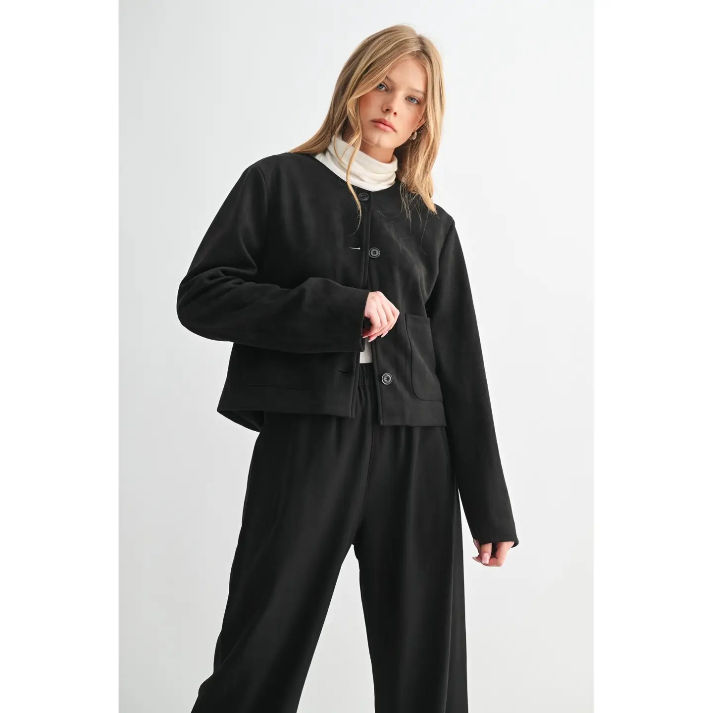 Fun2Fun Suede Button-down Jacket