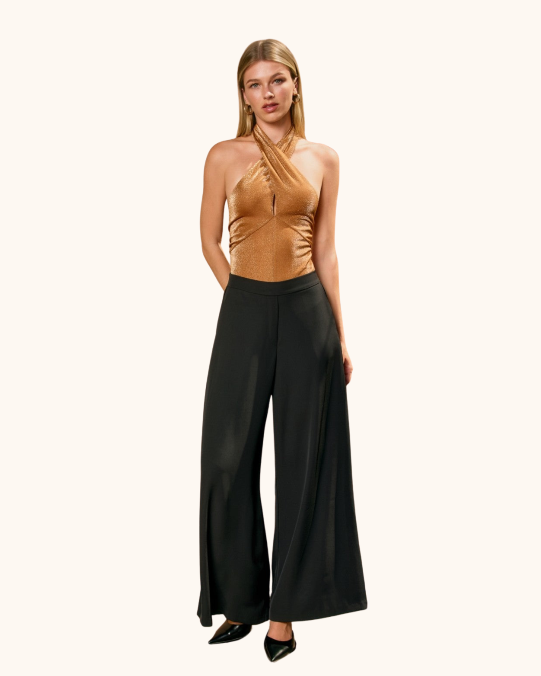Wide Leg Pull-On Pants Black / L Wide Leg Pull-On Pants Black / L