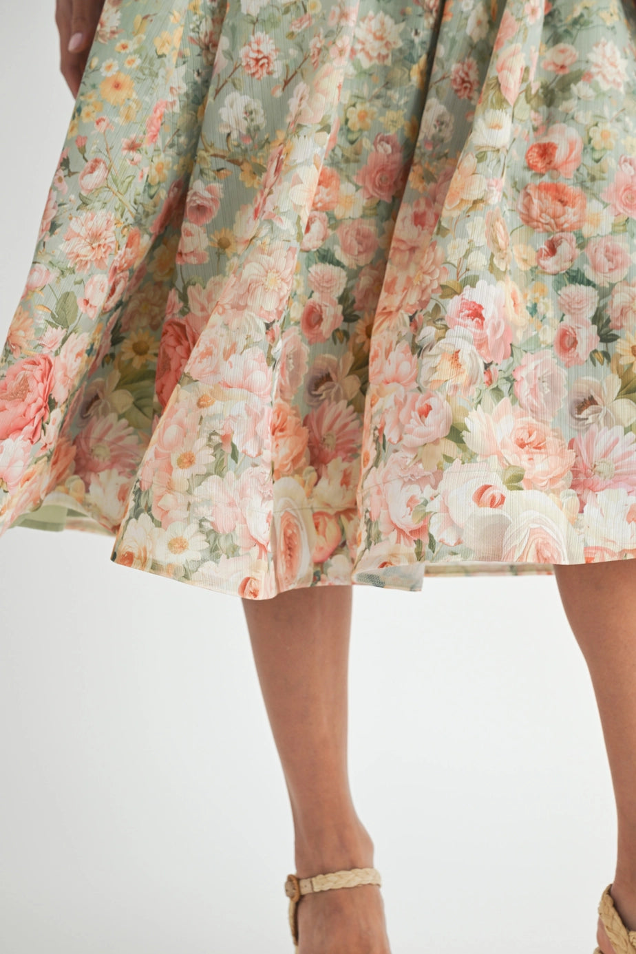 EB LUXE Floral Print Midi Dress