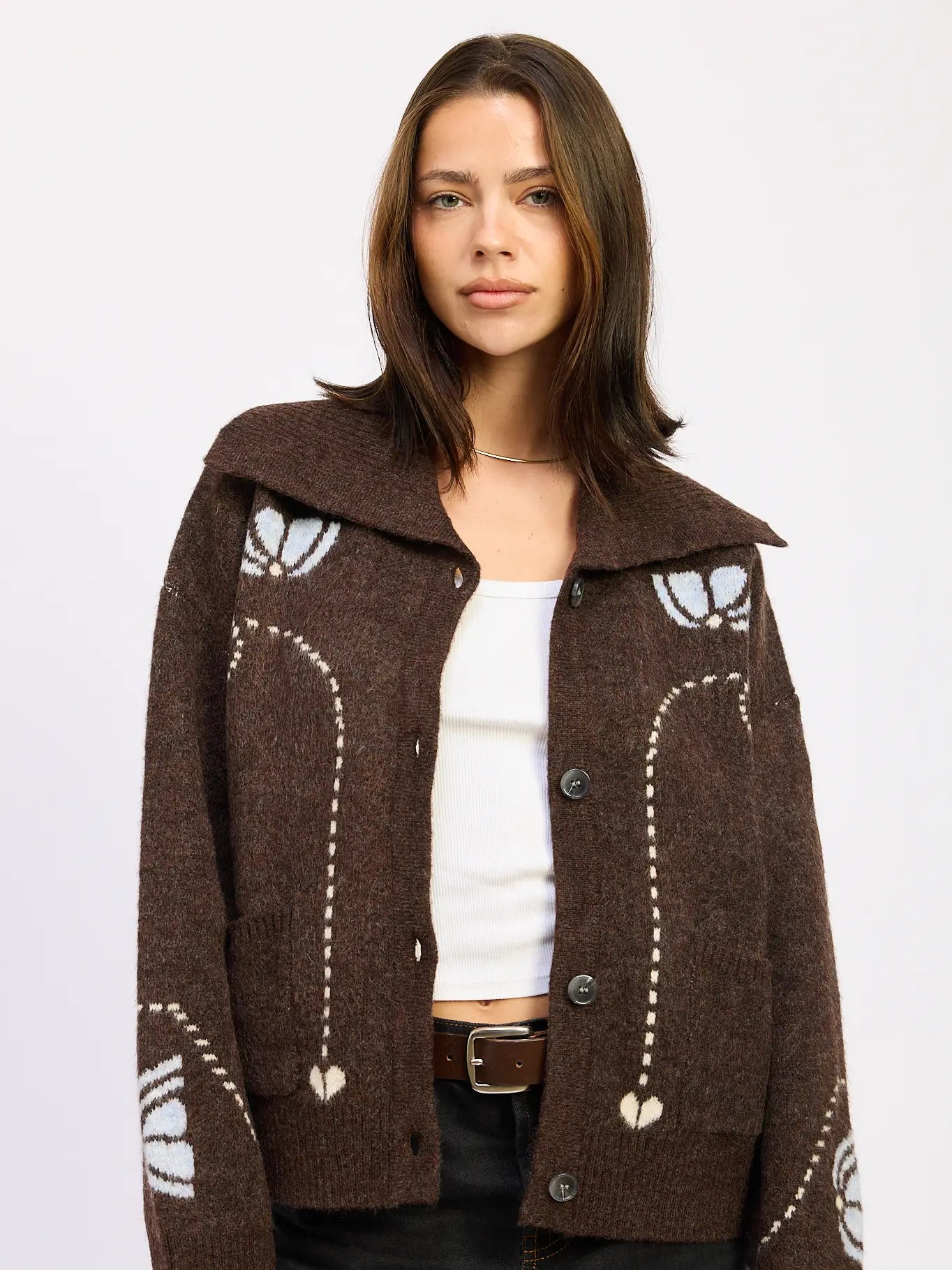 Emory Park Stitched Intarsia Cardigan