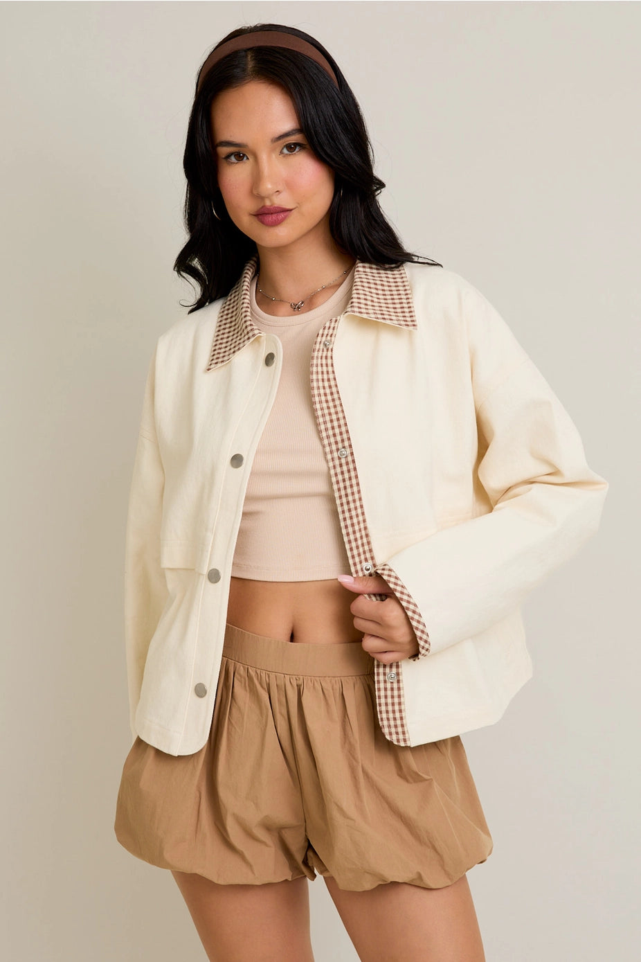 LeLis Gingham Contrast Jacket