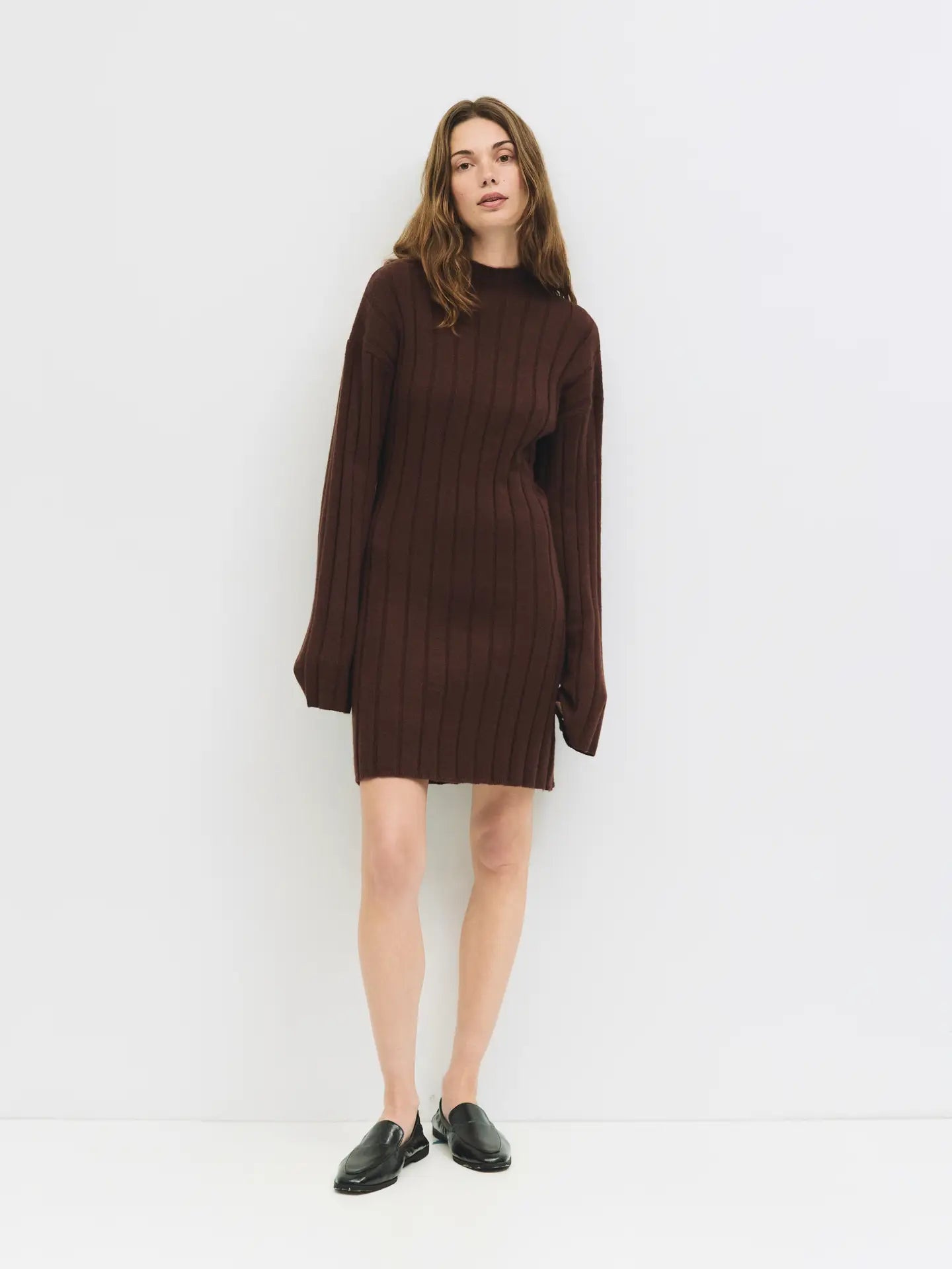 All Row Long Sleeve Ribbed Knit Bodycon Dress