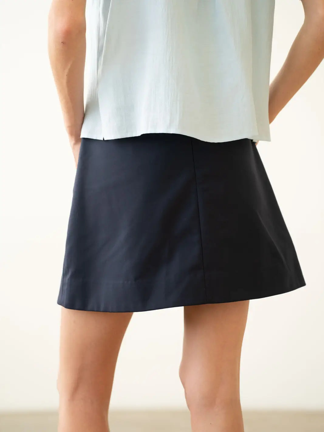 Elle Grey A-Line Pleated Mini Skirt