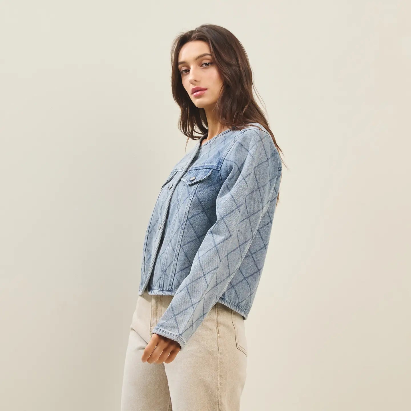 Able Diamond Stitched Denim Jacket