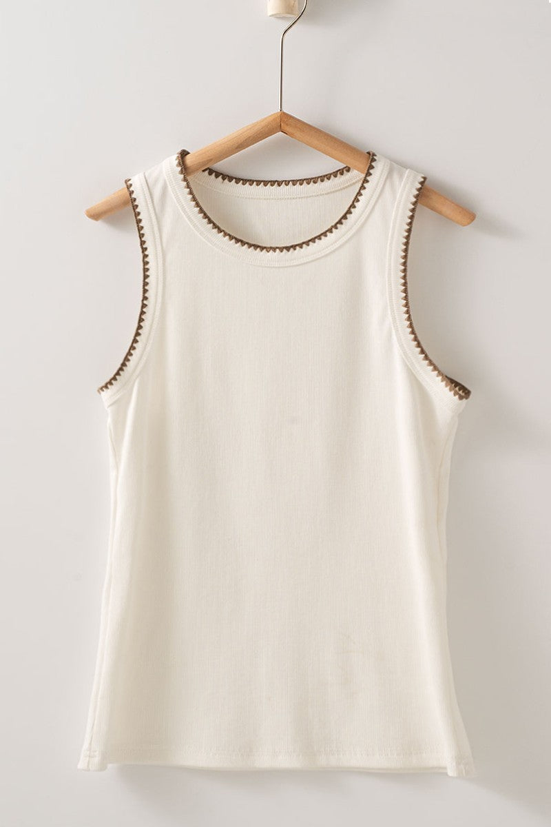 Urban Daizy Contrast Trim Ribbed Tank Top