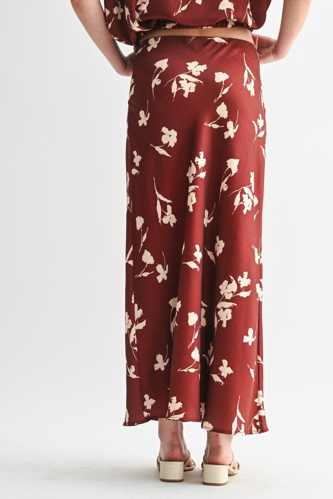 Fun2Fun Flower Print Bias Cut Skirt