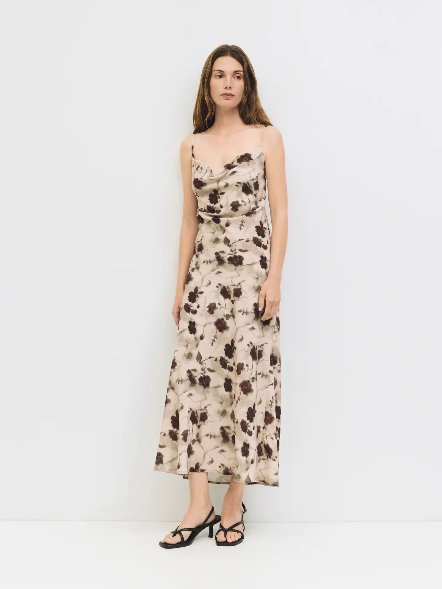 All Row Floral Cowl Neck Maxi Dress