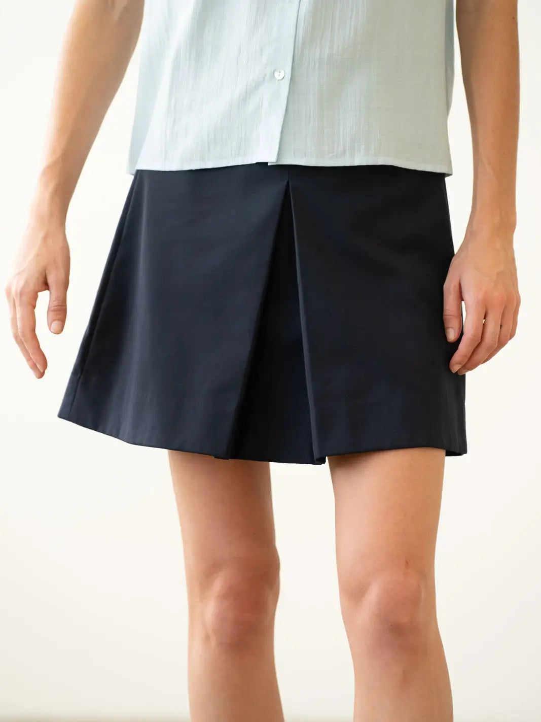 Elle Grey A-Line Pleated Mini Skirt