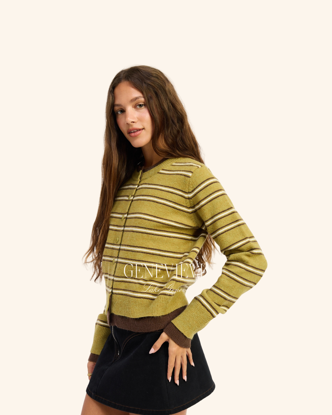 Emory Park Olive Stripe Cardigan