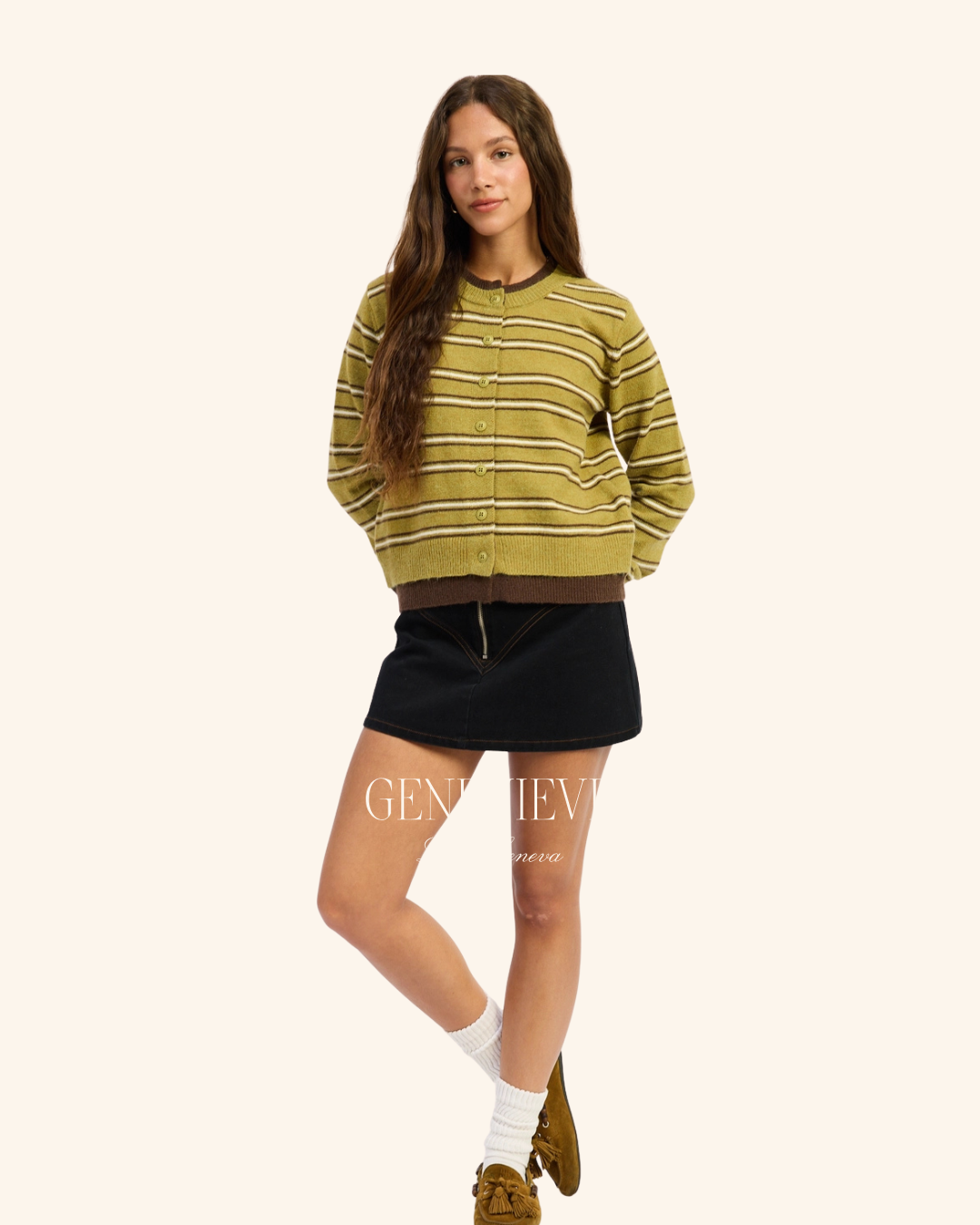 Emory Park Olive Stripe Cardigan
