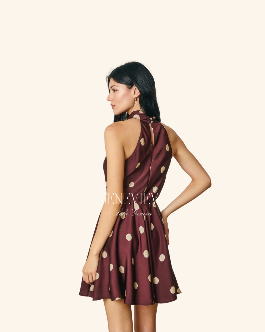 Dress Forum Plum Polka Dot Halter Mini