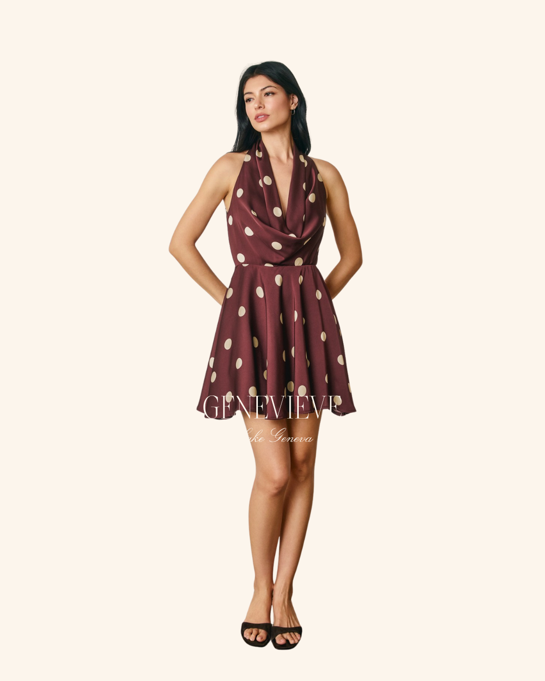 Dress Forum Plum Polka Dot Halter Mini