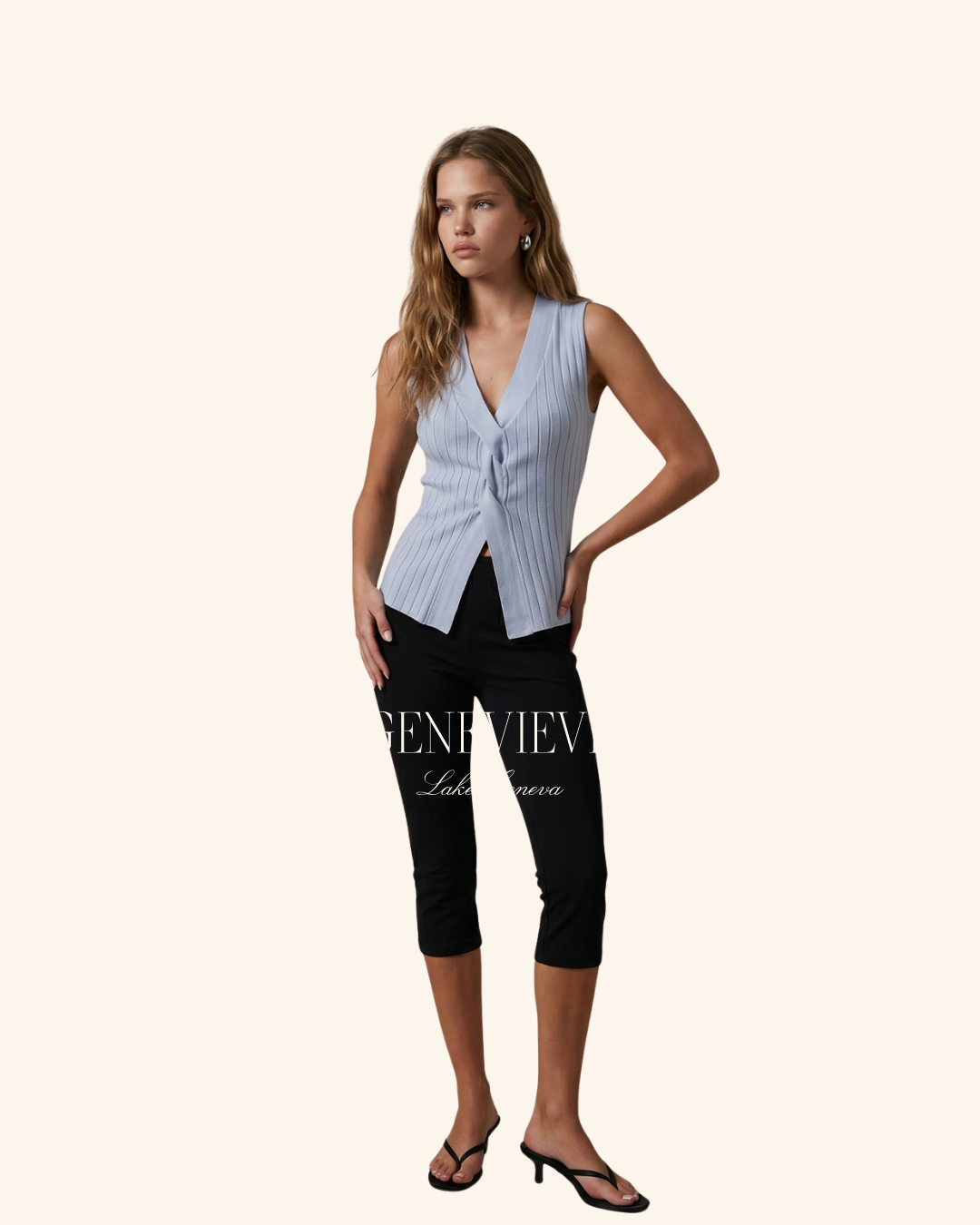 Lelis Twist Front V Neck Tank
