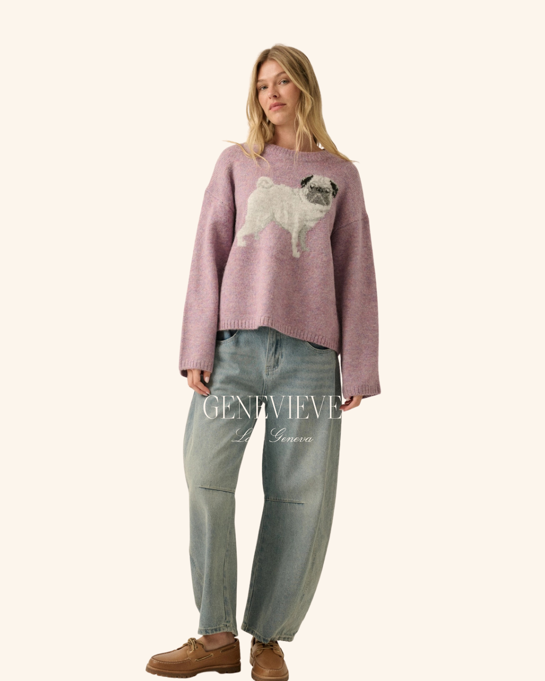 Carrie The Pug Aubergine Promesa Sweater