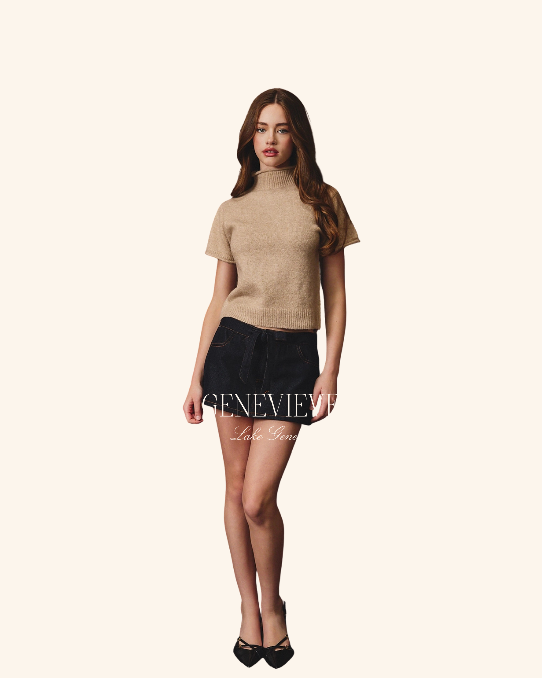 Le Lis Taupe Mockneck Sweater