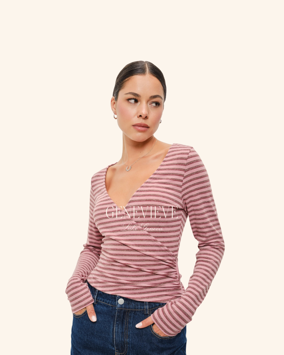Pretty Garbage Pink Brown Wrap Top