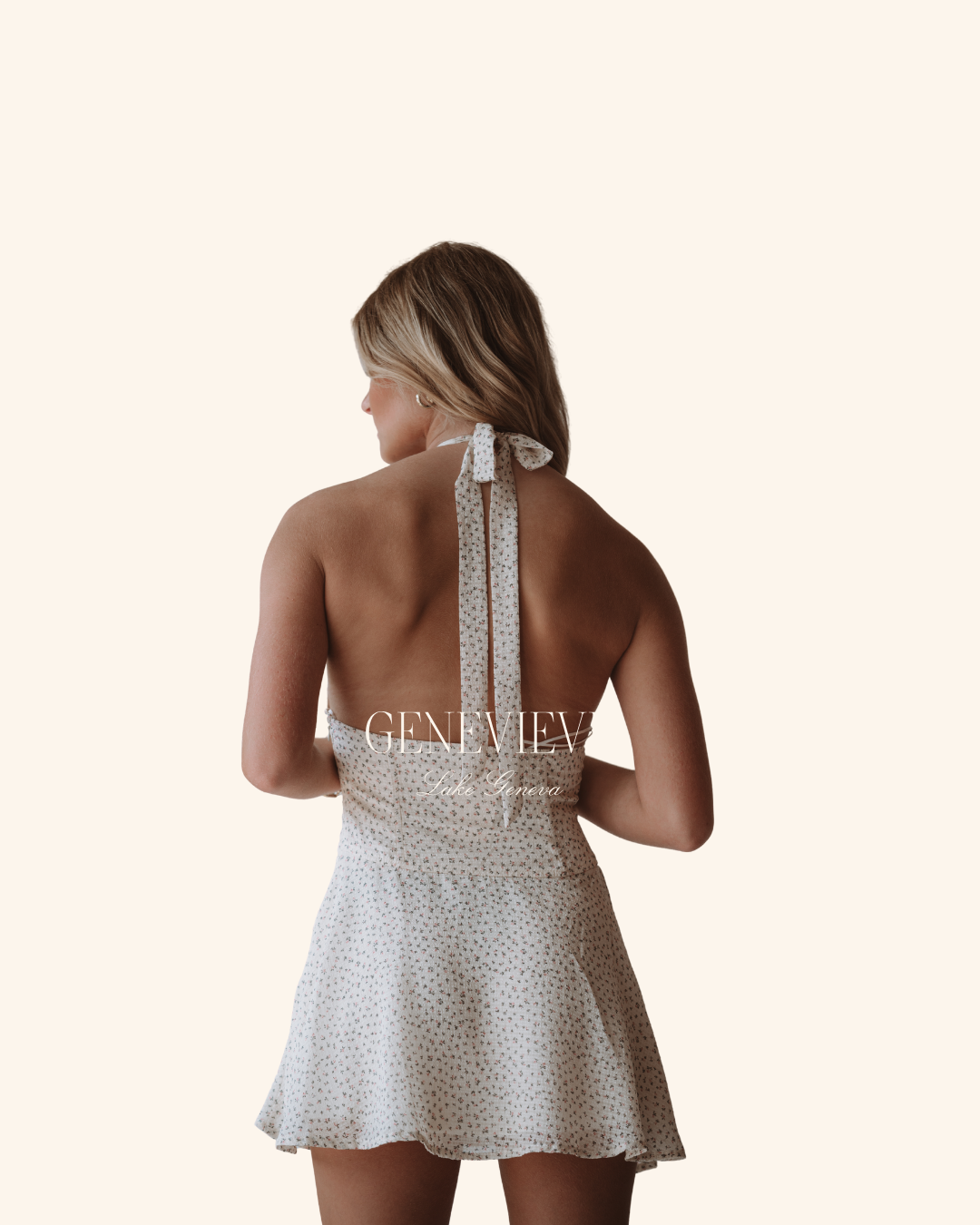 Pretty Garbage Cream Plunge Neck Mini