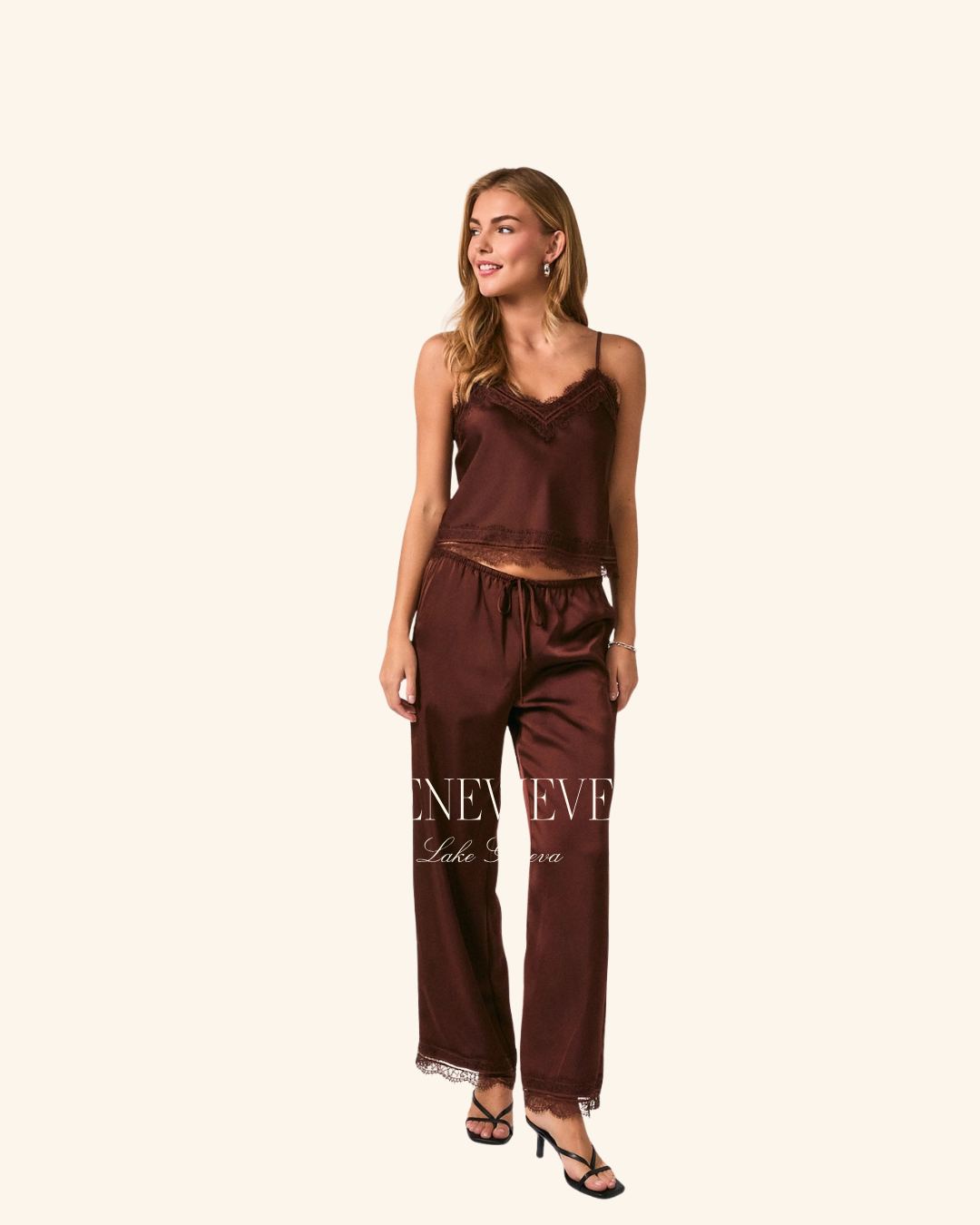 Le Lis Mid Waist Satin Pant