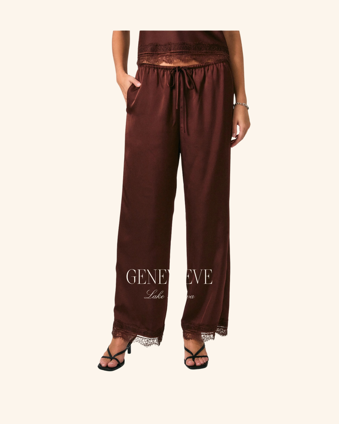 Le Lis Mid Waist Satin Pant