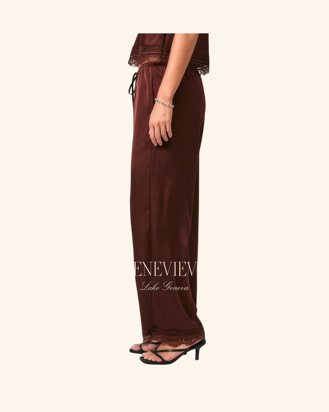 Le Lis Mid Waist Satin Pant