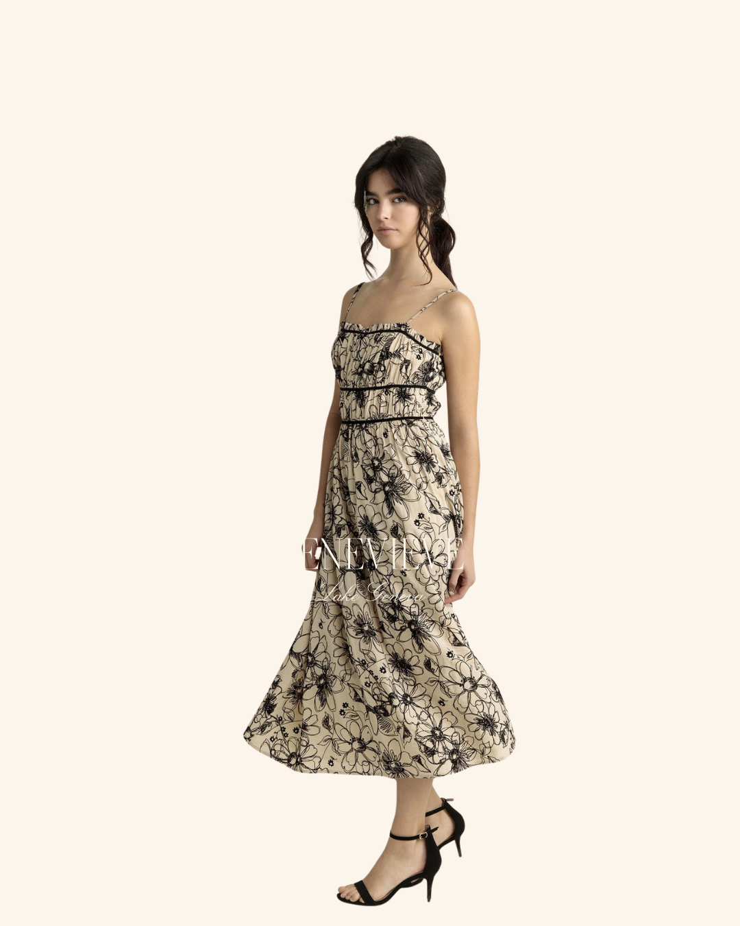 Storia Black Abstract Floral Maxi
