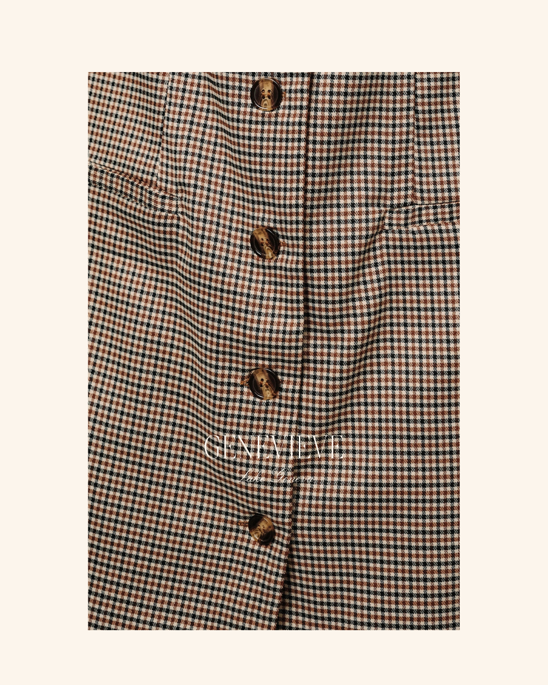 Sunday Edition V Neck Sleevless Houndstooth Mini