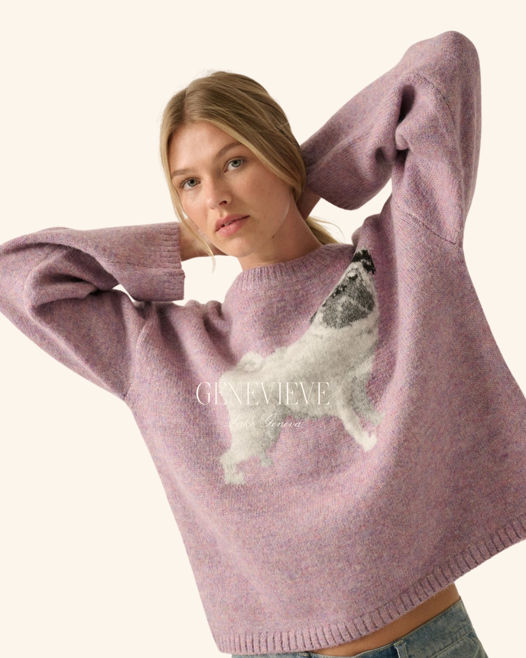 Carrie The Pug Aubergine Promesa Sweater