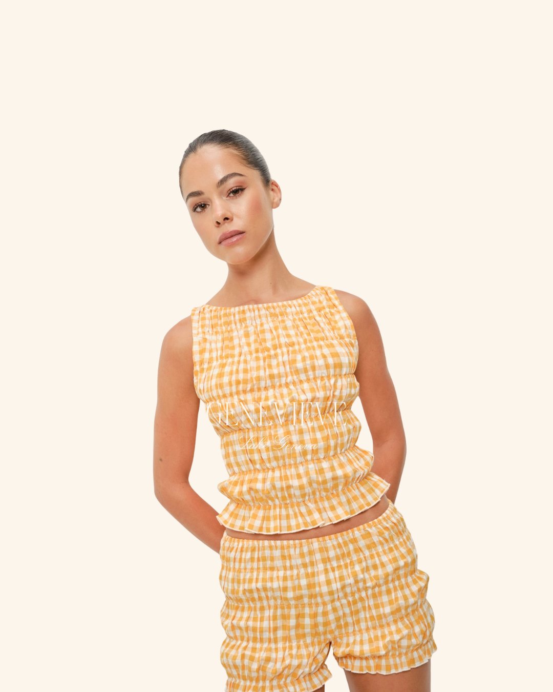 Pretty Garbage Tangergine Gingham Tank