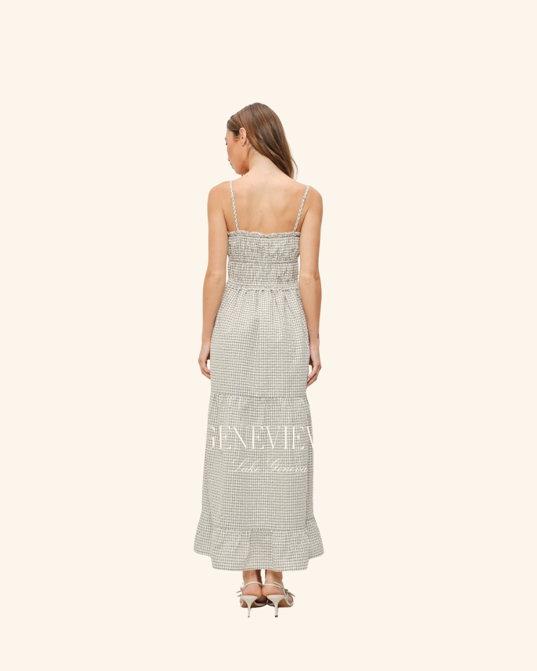 Pretty Garbage Ivory Black Plaid Maxi