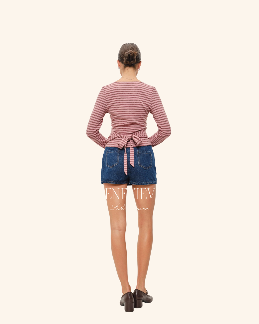 Pretty Garbage Pink Brown Wrap Top