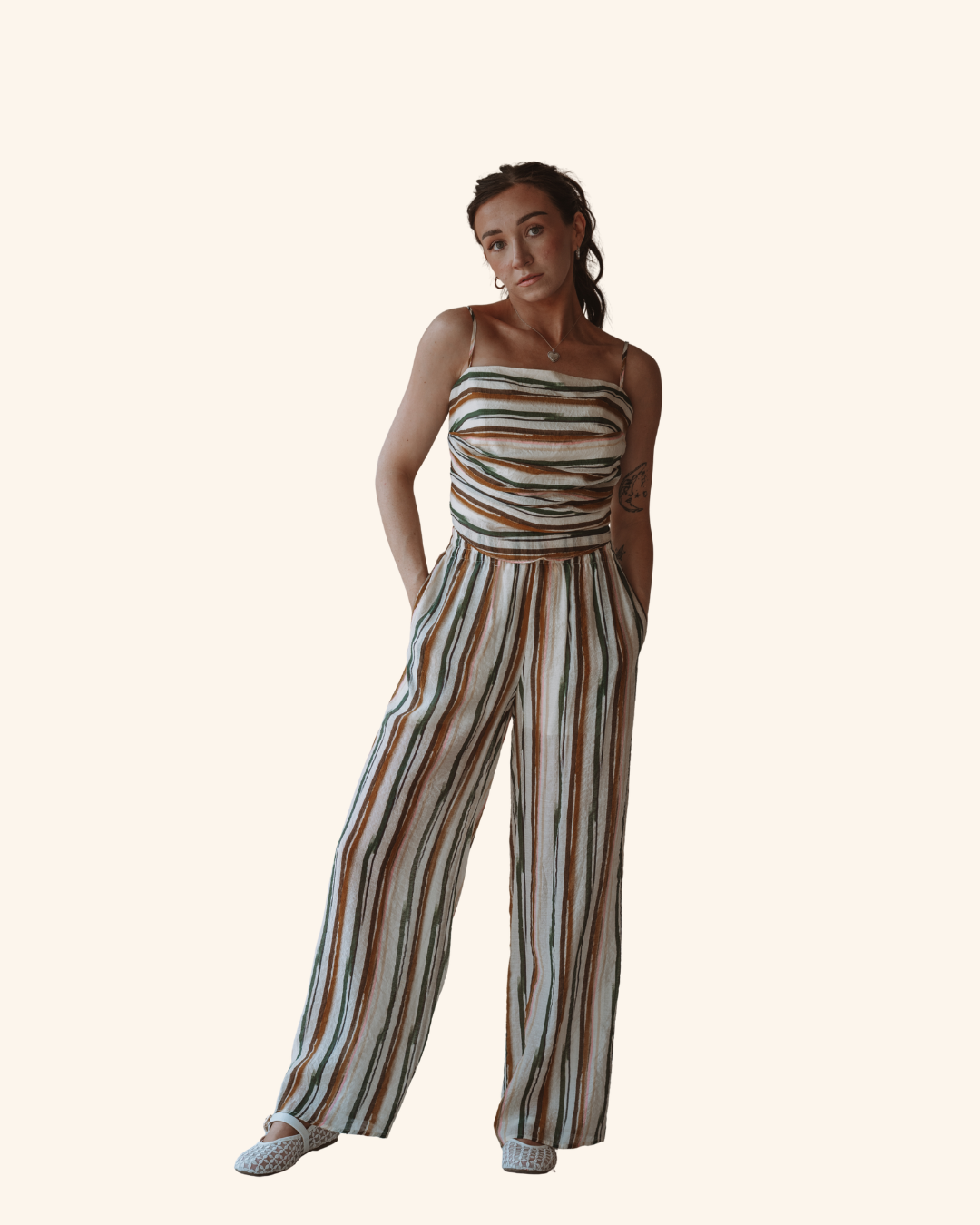 KLD Multi Stripe Tie-Back Top