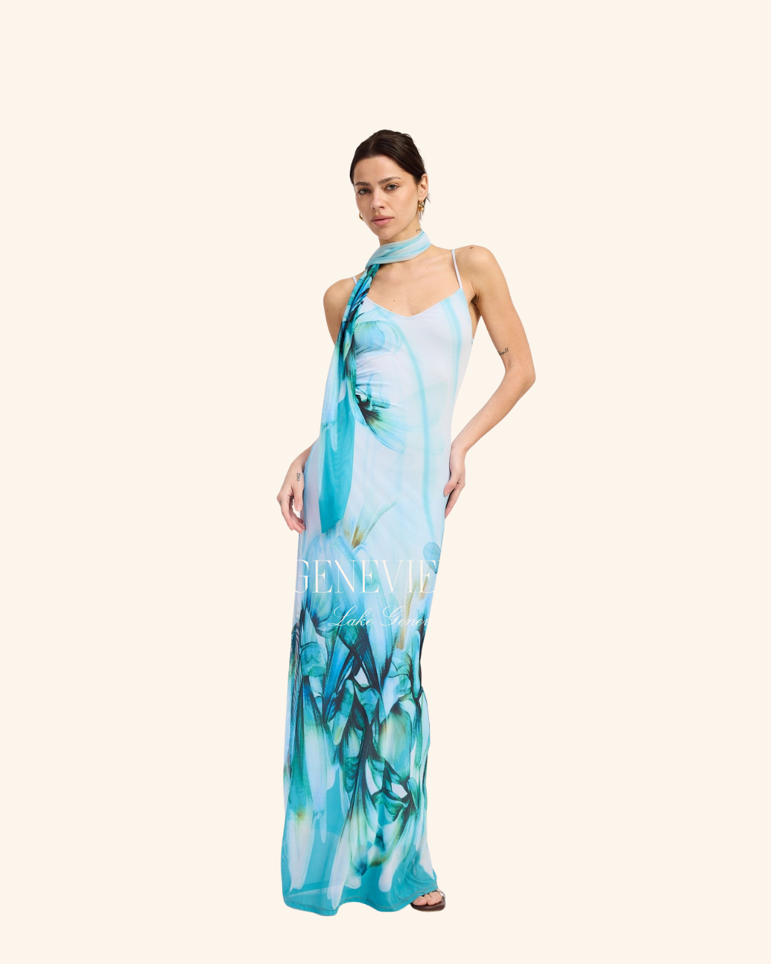 Emory Park Blue Floral Mesh Maxi