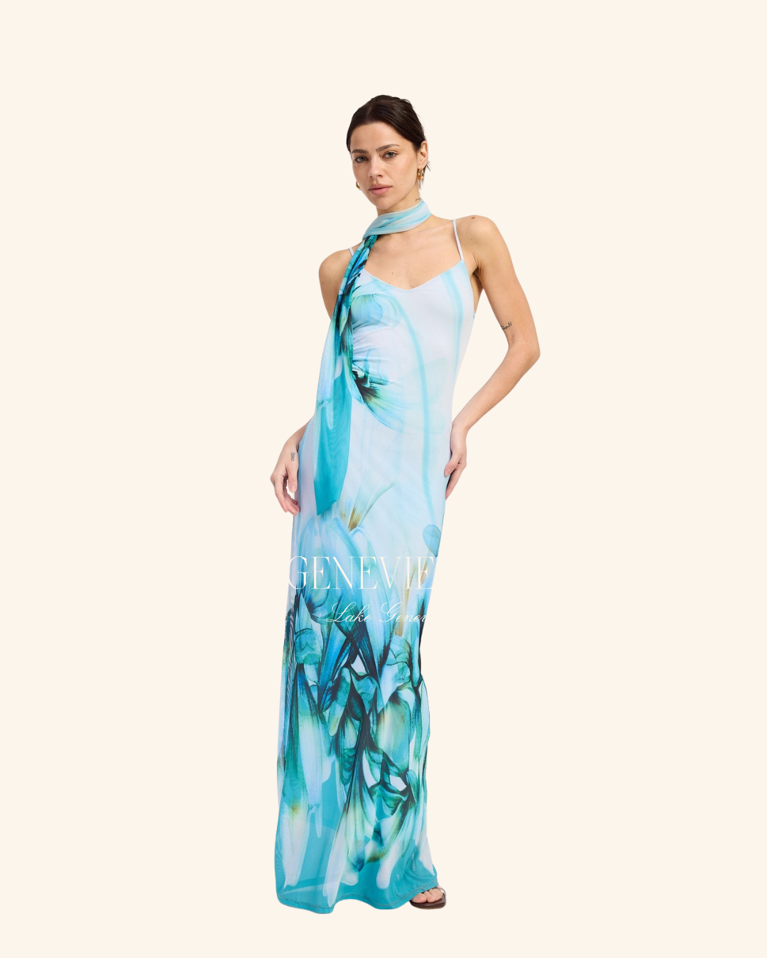 Emory Park Blue Floral Mesh Maxi
