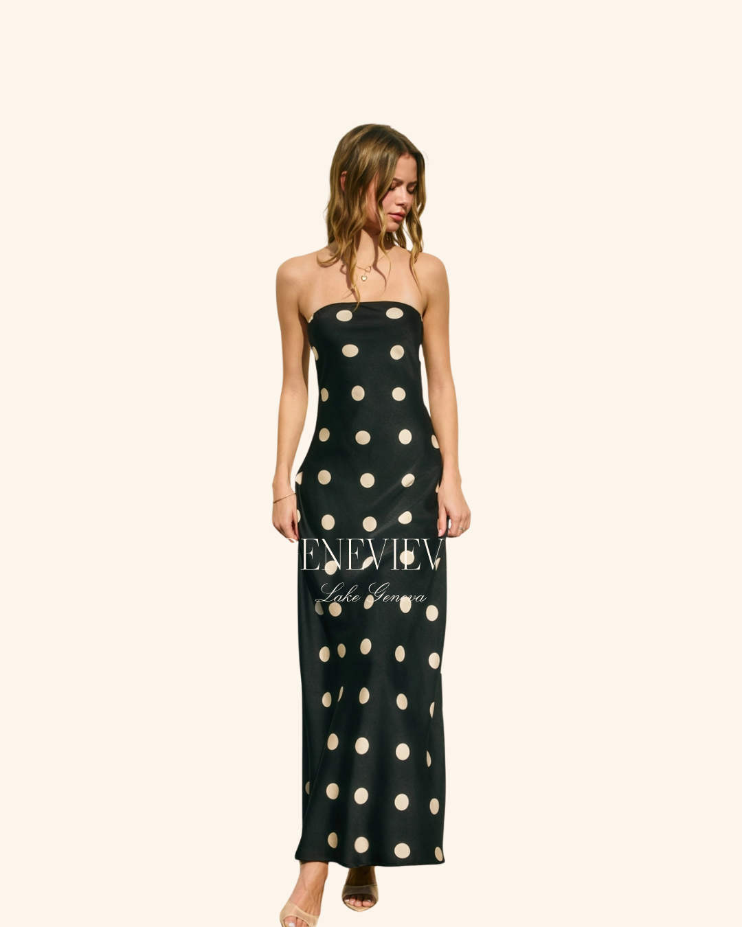 Dress Forum Polka Dot Strapless Dress
