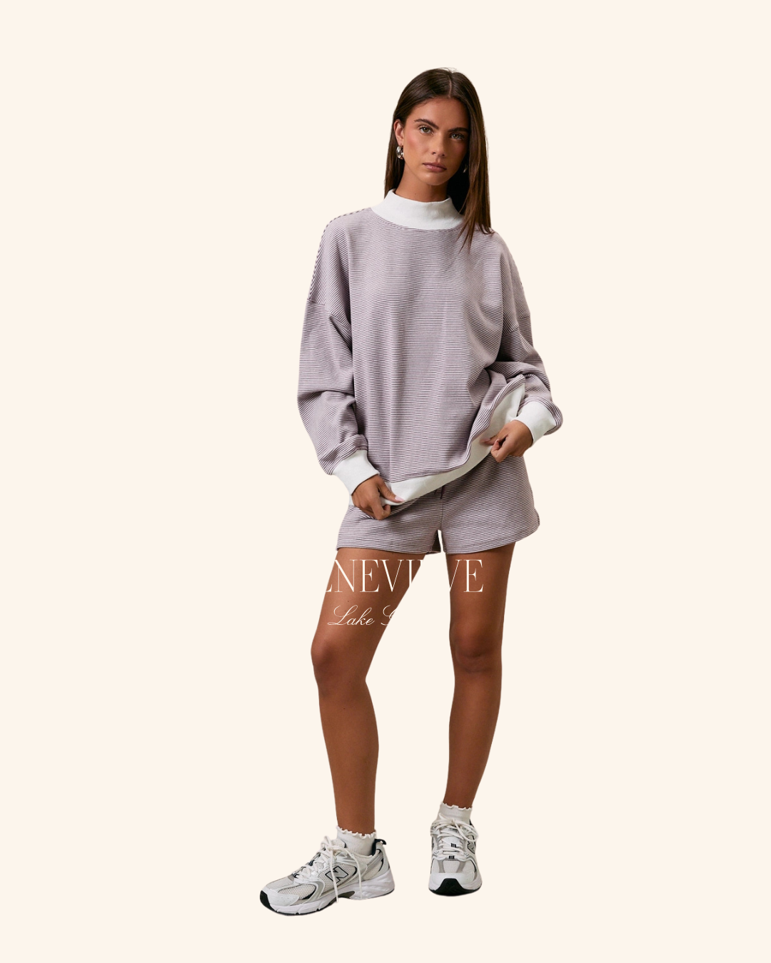 Le Lis Lavender Stripe Short
