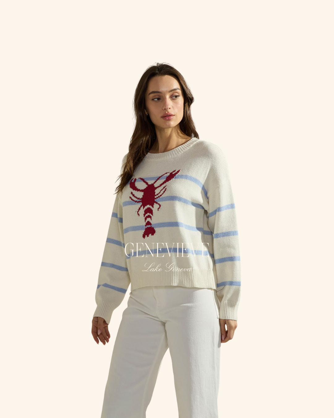 Able Blue Striped Lobster Sweater