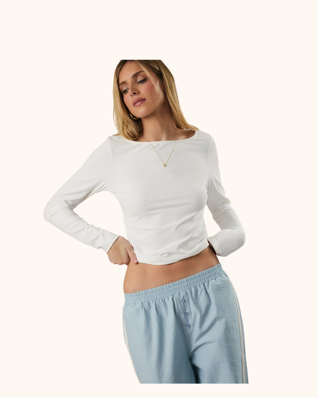 Sunday Edition Boat Neck Long Sleeve Knit Top