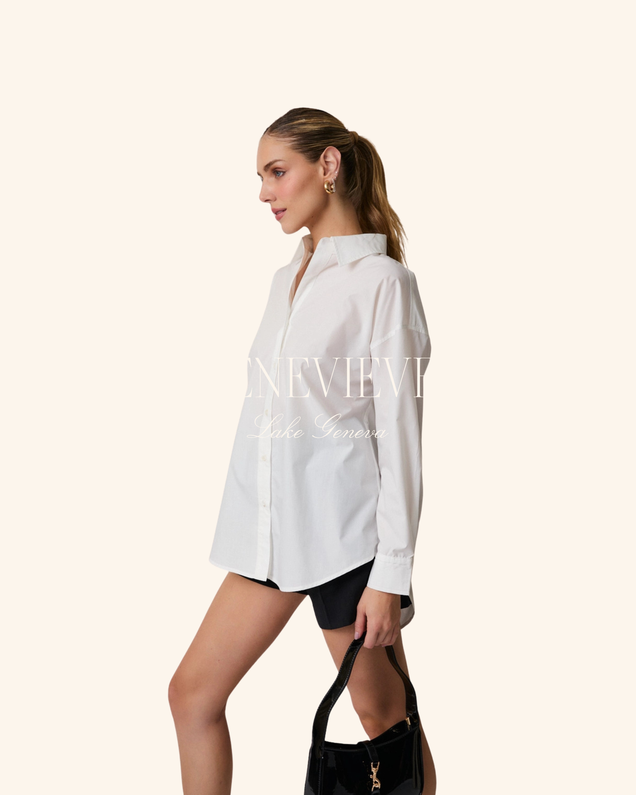 Sunday Edition White Oversized Button Down Shirt