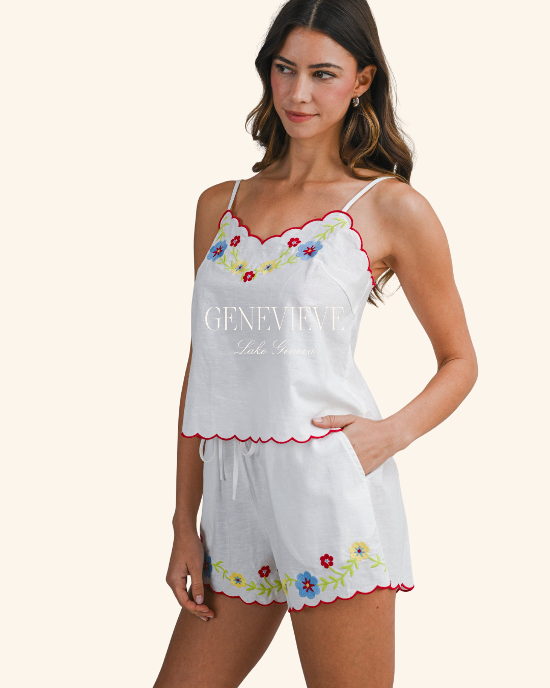 Mable Scalloped Embroidered Top