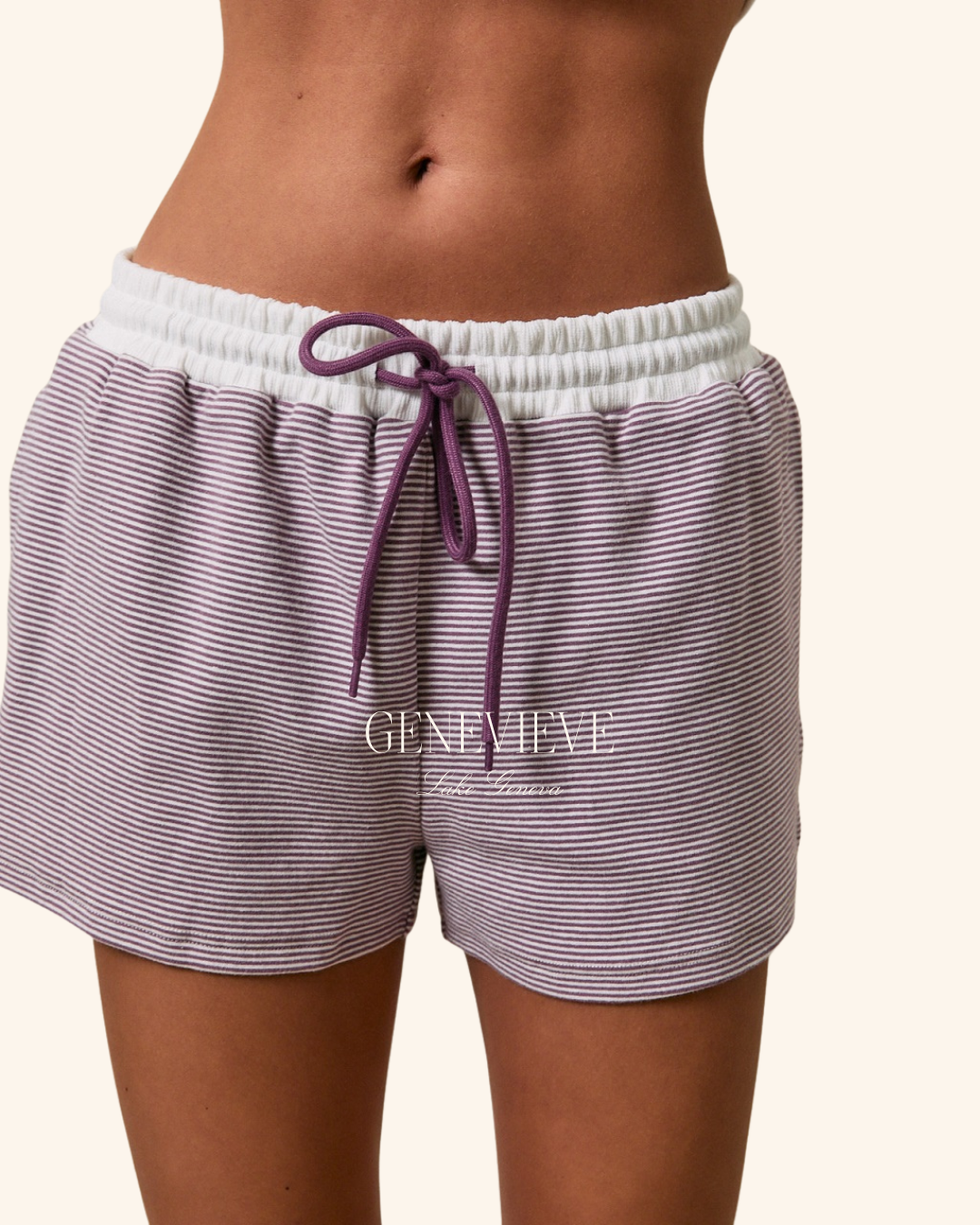 Le Lis Lavender Stripe Short