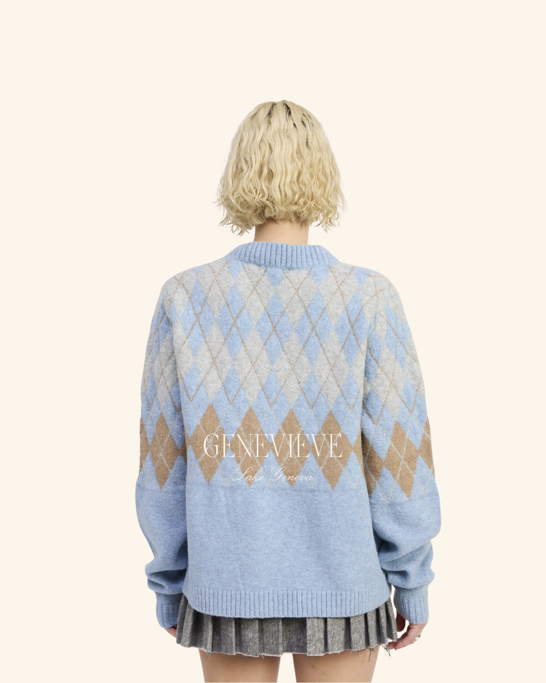 Emory Park Baby Blue Argyle Zip-up