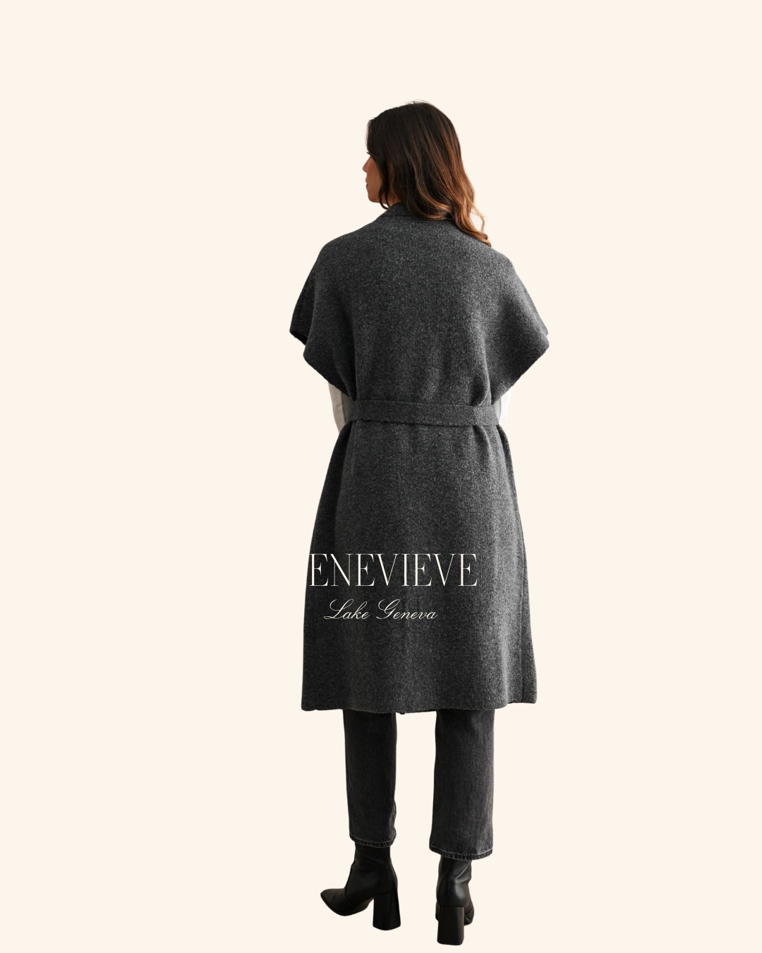 Mable Charcoal Belted Vest
