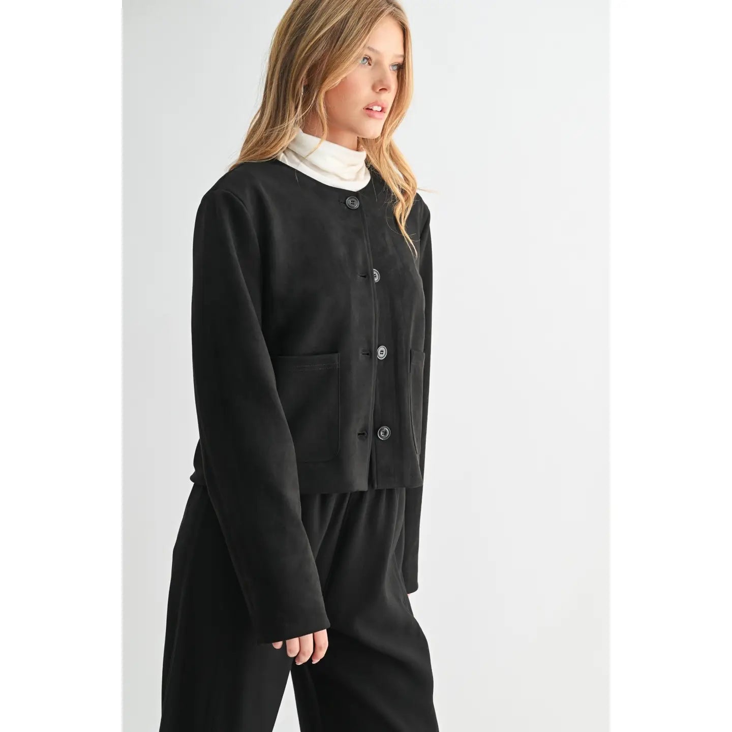 Fun2Fun Suede Button-down Jacket