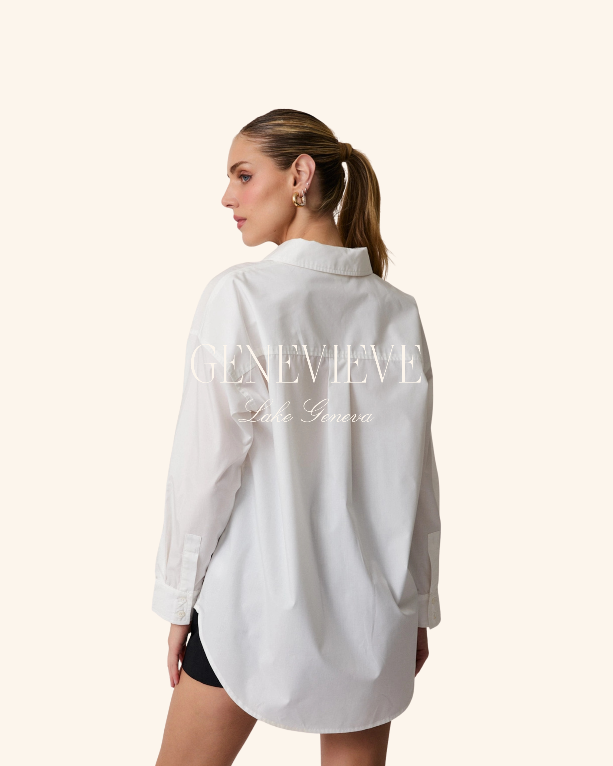 Sunday Edition White Oversized Button Down Shirt