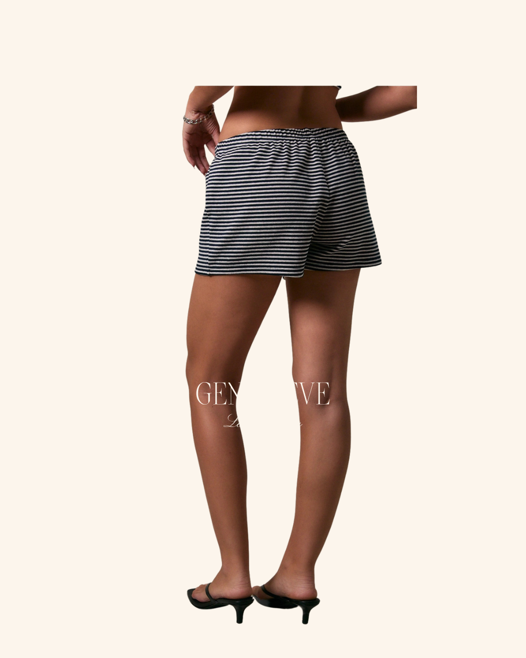 Le Lis Navy Oat Mini Shorts
