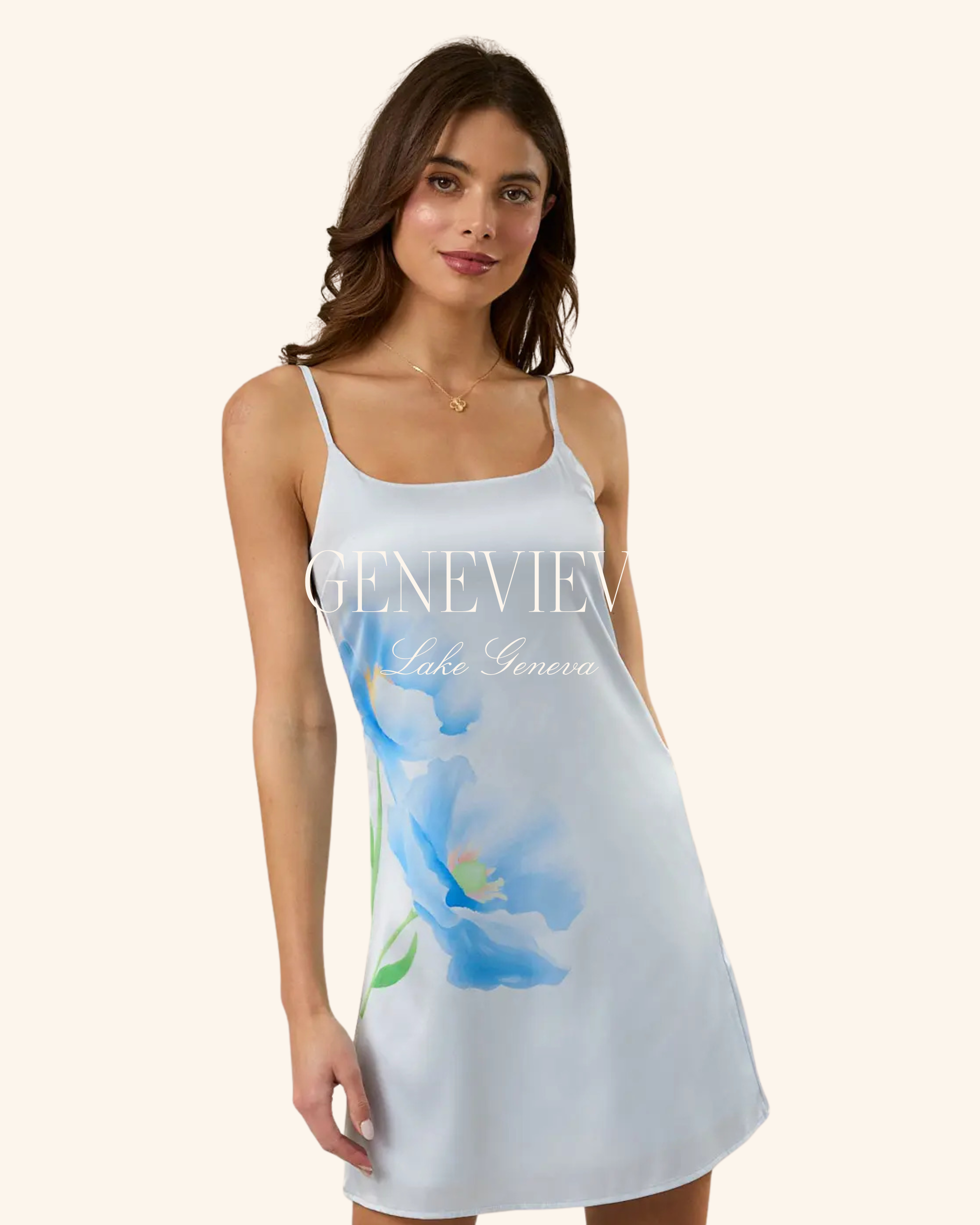Sunday Edition Baby Blue Flower Mini Dress
