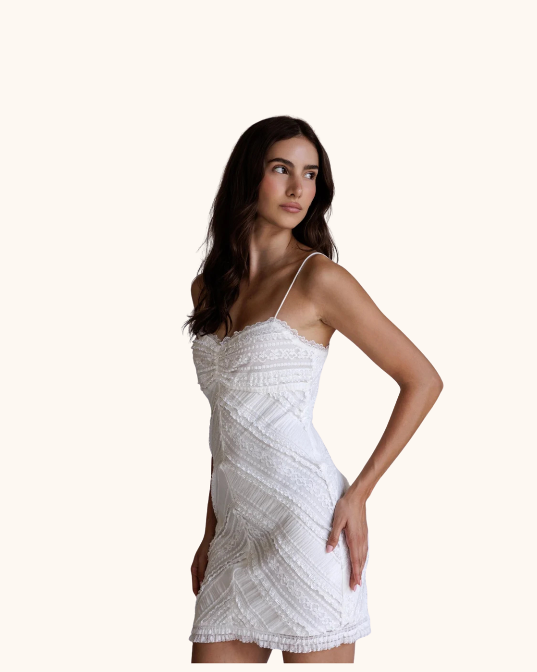 storia lace dress Storia Satin Polka Dot Cap Sleeve Lace Trim Midi Dress, Womens, Juniors, S, White