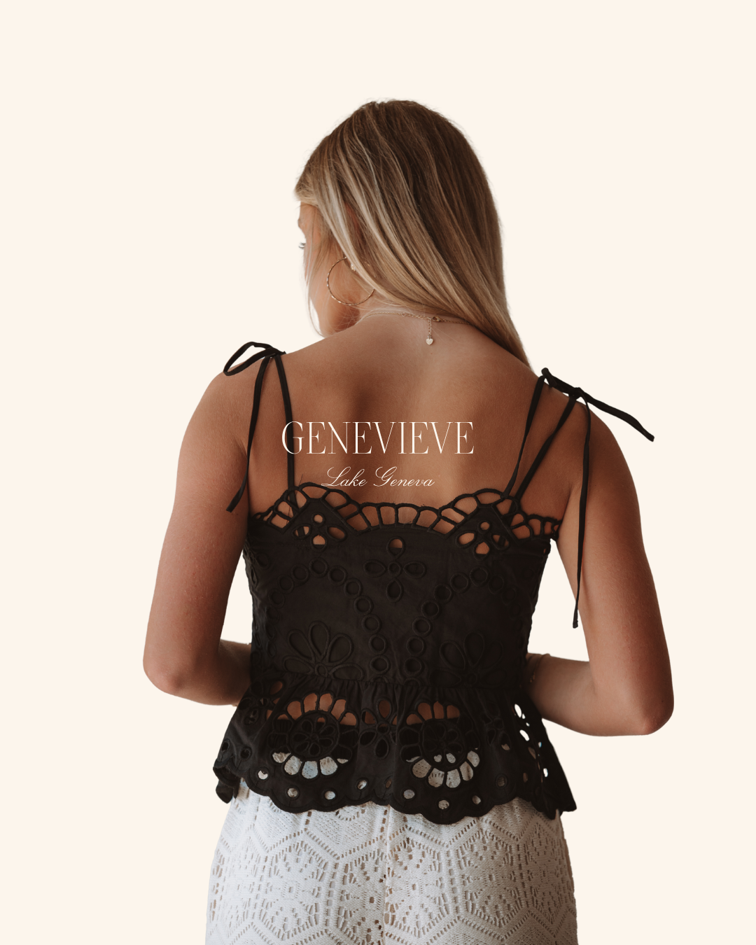 Needii Cotton Eyelet Peplum Top (Various Colors)