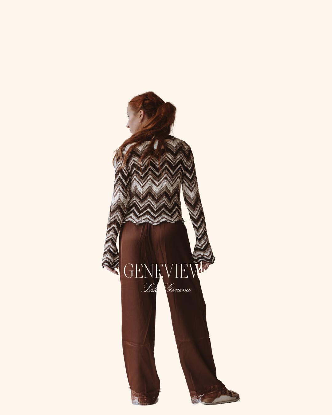 En Creme Brown Multicolored Cardigan